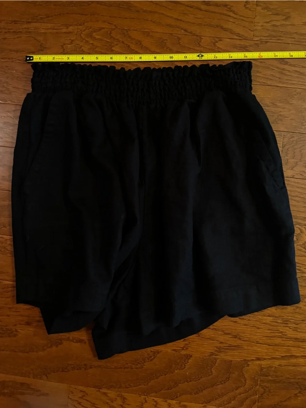 Ava & Viv Women’s Plus Black Linen Blend Elastic Waist Bermuda Shorts Size 1X